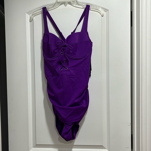 torrid Other - Torrid Purple lace-up underwire swimsuit